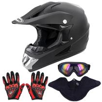 Capacete de motocicleta OUMURS Adult Dirt Bike com óculos, luvas, preto Capacete de motocicleta OUMURS Adult Dirt Bike com óculos, luvas, preto