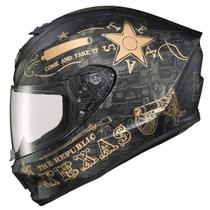 Capacete de Motocicleta ScorpionEXO R420 Lone Star - Preto/Dourado - Tamanho S