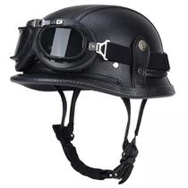 Capacete de Motocicleta SHIZICONG - Couro Retro Estilo Alemão