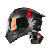 Capacete De Motocicleta Unissex Aprovado Pelo DOT Com Duplo Visor Solar Equipamento De Proteção