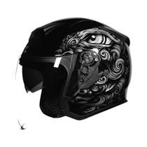Capacete De Motocicleta Unissex Aprovado Pelo DOT Com Visor Solar Integrado, Capacete Semi-Coberto