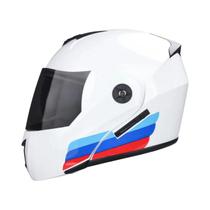 Capacete De Motocicleta Unissex Certificado DOT Com Lente Dupla E Visor Modular Rebatível