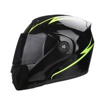 Capacete De Motocicleta Unissex Certificado DOT Com Lente Dupla E Visor Modular Rebatível
