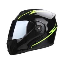 Capacete De Motocicleta Unissex Certificado DOT Com Lente Dupla E Visor Modular Rebatível