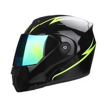 Capacete De Motocicleta Unissex Certificado DOT Com Lente Dupla E Visor Modular Rebatível