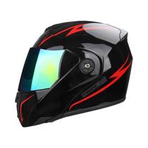 Capacete De Motocicleta Unissex Certificado DOT Com Lente Dupla E Visor Modular Rebatível