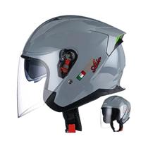 Capacete De Motocicleta Unissex Padrão Nacional 3C, Capacete Meio Aberto Com Lente Dupla, Universal