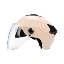 Capacete De Motocicleta Unissex Recarregável Com Luzes LED E Duplo Visor Para Moped E Scooter