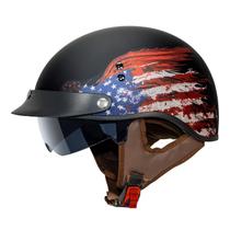 Capacete de motocicleta VCAN Cruiser Half Face com viseira solar DOT