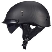 Capacete de motocicleta VCOROS Carbon Fiber Half Face L Black