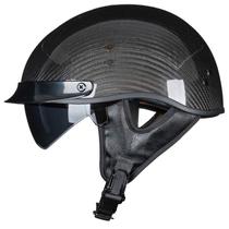 Capacete de motocicleta VCOROS Carbon Fiber Half Face L Gloss Black