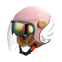 Capacete De Motocicleta Vintage Leve Com Viseira Dupla 3/4 Aberto Retrô Para Pilotagem Casco Moto 3C