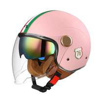 Capacete De Motocicleta Vintage Leve Com Viseira Dupla 3/4 Aberto Retrô Para Pilotagem Casco Moto 3C