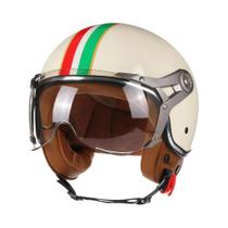 Capacete De Motocicleta Vintage Retro Open Face DOT 3 4 Para Homens E Mulheres Chopper Scooter