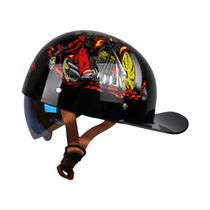 Capacete De Motocicleta Vintage Retro Uchoose, Boné De Verão, Estilo Aberto Para Scooter, Cruiser,