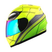 Capacete de motocicleta WOW Spider Green Full Face Youth Tamanho L