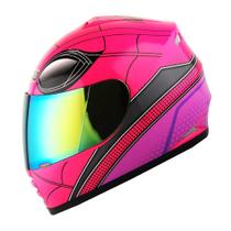 Capacete de motocicleta WOW Spider Pink Full Face Youth M