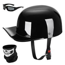 Capacete de motocicleta Yesmotor Baseball Half Cap Light Black XXL Capacete de motocicleta Yesmotor Baseball Half Cap Light Black XXL