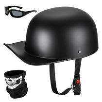 Capacete de motocicleta Yesmotor Baseball Half Cap Matte Black XL