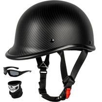 Capacete de motocicleta Yesmotor Vintage Half-Face Carbon Fiber