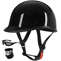 Capacete de motocicleta Yesmotor Vintage Half-Face DOT Light Black Capacete de motocicleta Yesmotor Vintage Half-Face DOT Light Black