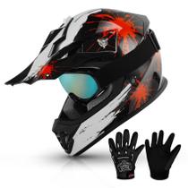 Capacete de Motocross Infantil TCMT DOT - Full Face para Crianças