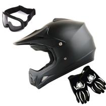 Capacete de motocross WOW Youth Kids BMX MX ATV Matt Black