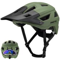 Capacete de mountain bike Favoto Dual Shell leve verde escuro