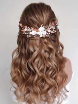 Capacete de noiva Wedding Hair Vine Pearl Bridal para noivas e meninas