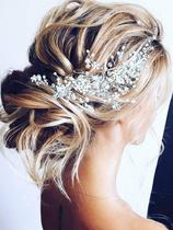 Capacete de noiva Wedding Hair Vine Unicra Crystal Bridal em ouro rosa