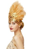 Capacete de penas BABEYOND Carnival Showgirl 1920s Flapper