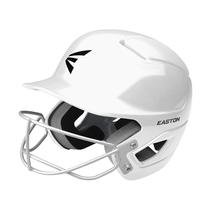 Capacete de rebatidas de softball Easton ALPHA com máscara facial branca M/L