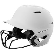 Capacete de rebatidas EvoShield XVT 2.0 fosco com máscara facial - branco