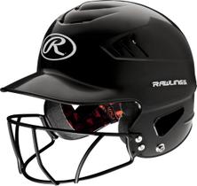 Capacete de rebatidas Rawlings COOLFLO Black One Size + Máscara facial Capacete de rebatidas Rawlings COOLFLO Black One Size + Máscara facial