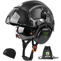 Capacete de segurança GREEN DEVIL Hard Hat com viseira e protetores de ouvido Capacete de segurança GREEN DEVIL Hard Hat com viseira e protetores de ouvido