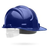 Capacete De Segurança Para Obras Epi Com Carneira Plastcor Construção Civil - Azul