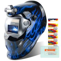 Capacete de soldagem TRQWH Auto Darkening Solar Powered Blue Capacete de soldagem TRQWH Auto Darkening Solar Powered Blue