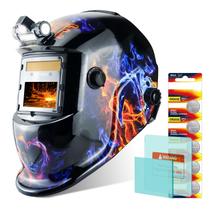 Capacete de soldagem TRQWH com escurecimento automático alimentado por energia solar com luz