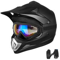 Capacete Dirt Bike ILM BLD-818 para jovens e crianças, preto fosco, DOT