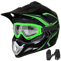 Capacete Dirt Bike ILM BLD-818 Youth Kids Green com certificação DOT