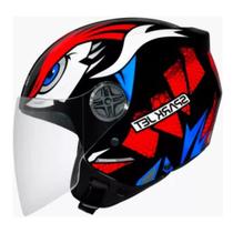 Capacete ebf aberto spark jet dragon vermelho brilhante pret