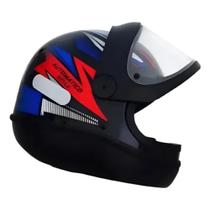 Capacete Ebf Automatico Style Brilhante Tamanho 58 Preto/azul Lisa