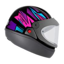 Capacete Ebf Automático Style Preto e Rosa San Marino Tamanho:58Cor:Preto e Rosa