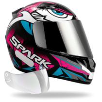 Capacete Ebf Dragon Spider C/ Narigueira + Viseira Cromada