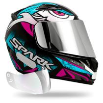 Capacete Ebf Dragon Spider C/ Narigueira + Viseira Cromada