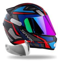 Capacete Ebf Dragon Spider C/ Narigueira + Viseira Espelhada