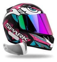 Capacete Ebf Dragon Spider C/ Narigueira + Viseira Espelhada