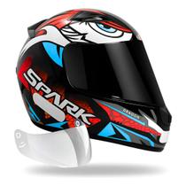 Capacete Ebf Dragon Vermelho Mais Viseira Fumê Tamanho:56