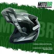 Capacete EBF E08 Escamoteavel Fast Preto Prata - EBF Capacetes