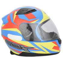 Capacete Ebf E0x Colors Azul e Amarelo Fluor